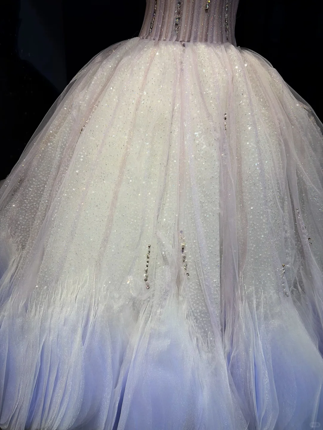 Women Light Purple Ombre Strapless Short Ball Gown, Vertical Beaded Corset Bodice, Sparkle Tulle Fairy Prom Dress NV6942