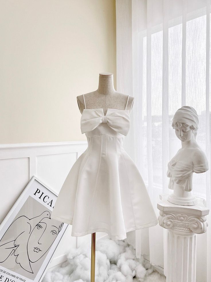 Rosa/Weißes, kurzes, modisches Homecoming-Kleid mit Spaghettiträgern und Schleife, Partykleid nv3009