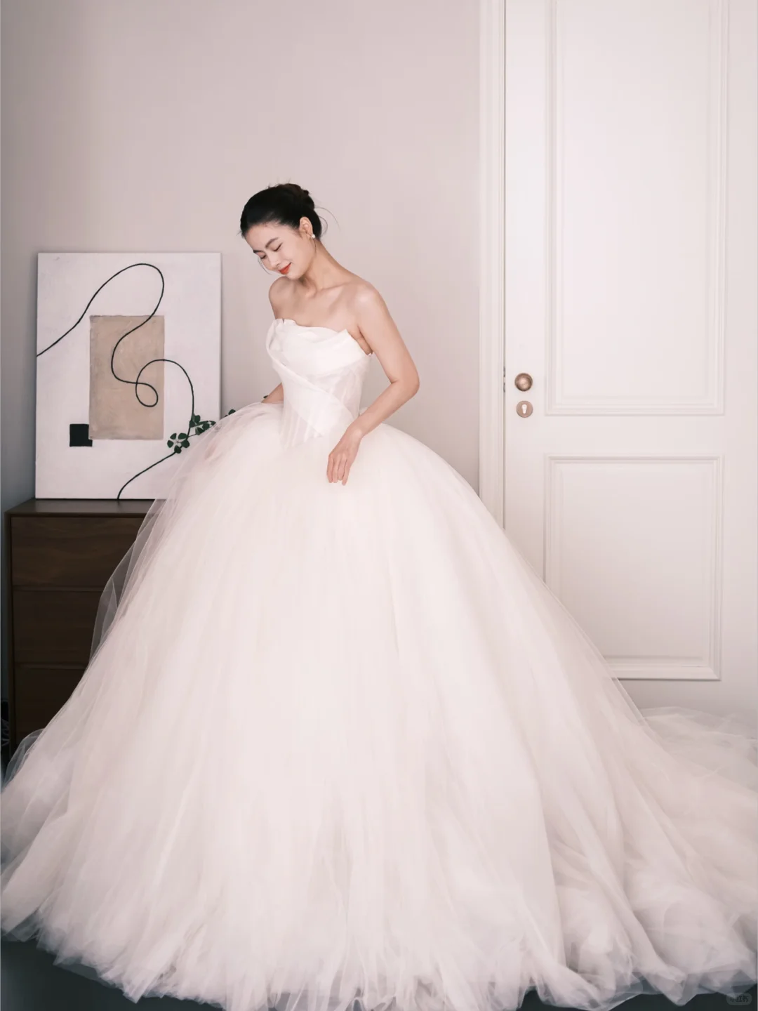 Strapless Tulle Ball Gown Wedding Dress Princess Bridal Gown NV7222