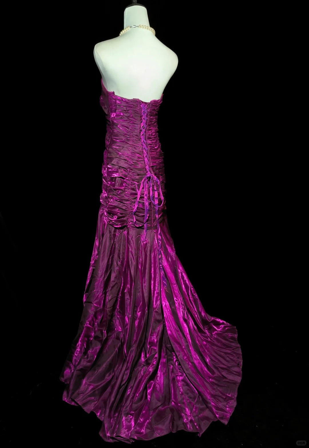 Lila Elegantes Langes Satin Ballkleid Abendkleid nv4783