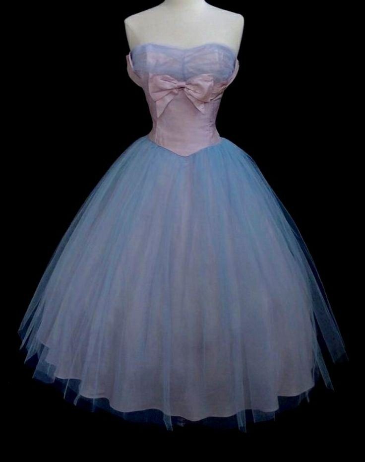 NiceVestidos – Blau-Rosa, kurzes Midi-/Crop-Heimkehrkleid aus Tüll, NV5597