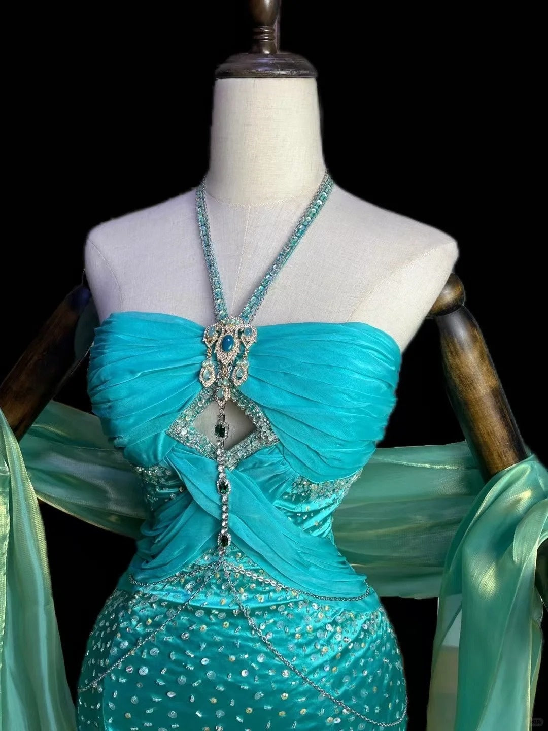 Robe de soirée longue en satin bleu magnifique et exquise, robe de bal, robe de soirée nv4373