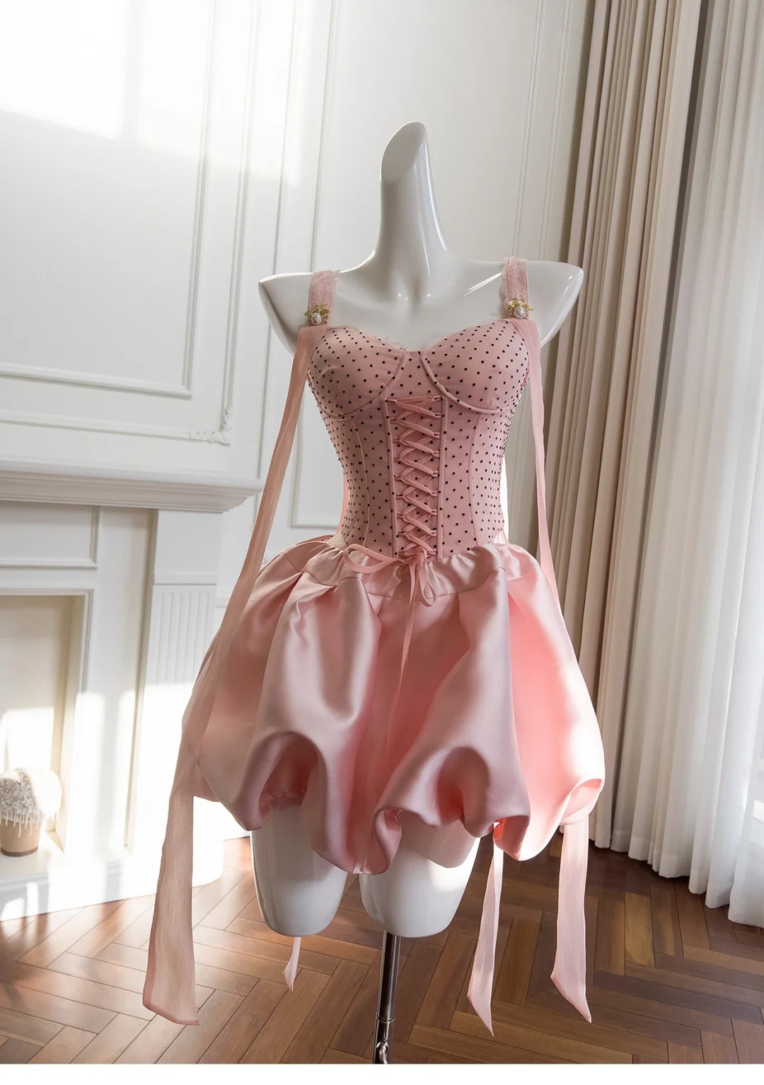 Rosa Mode Kurzes Satin Homecoming Kleid Geburtstag Party Kleid nv5311