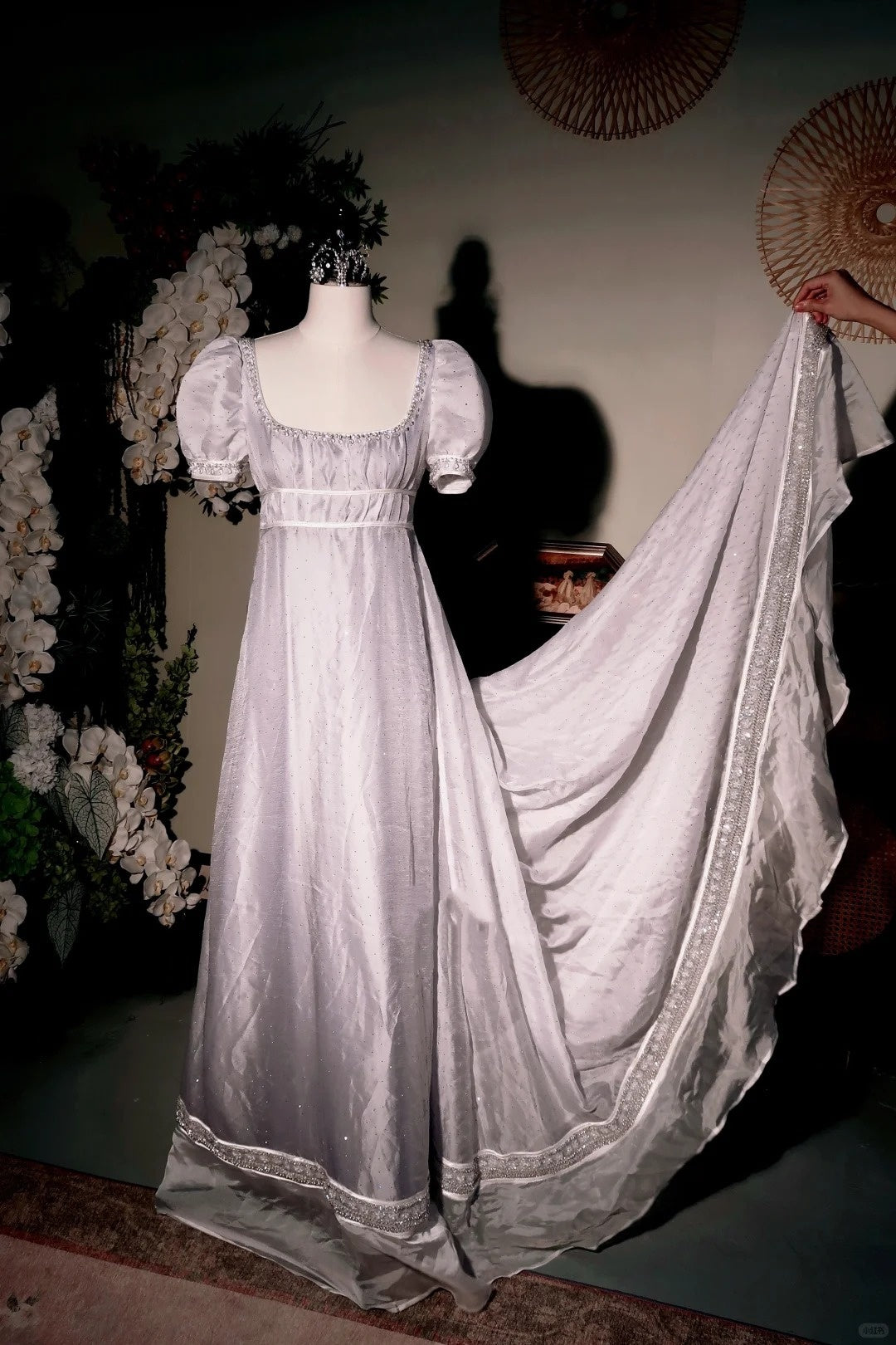 NiceVestidos--✨Robe fille rétro rose rétro He Moonlight robe belle longue manches courtes tulle NV5664