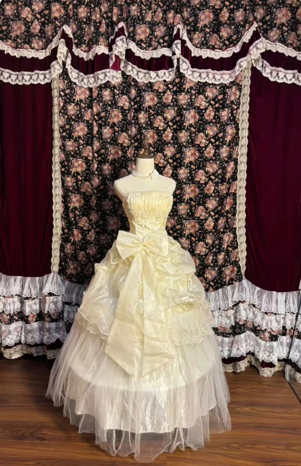 Gelbes süßes elegantes langes bodenlanges Tüll-Ballkleid-Abendkleid nv42223