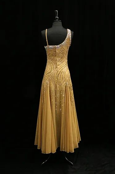 Yellow elegant beaded long chiffon ball gown evening dress party dress nv4404