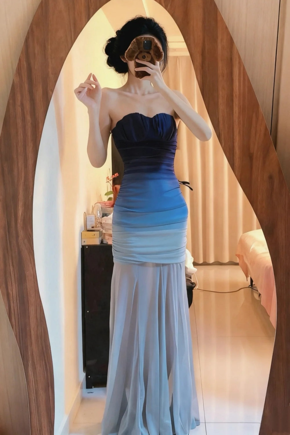 NiceVestidos-_Prom Blue Gradient Elegantes langes Chiffon-Abendkleid/Urlaubskleid NV5988