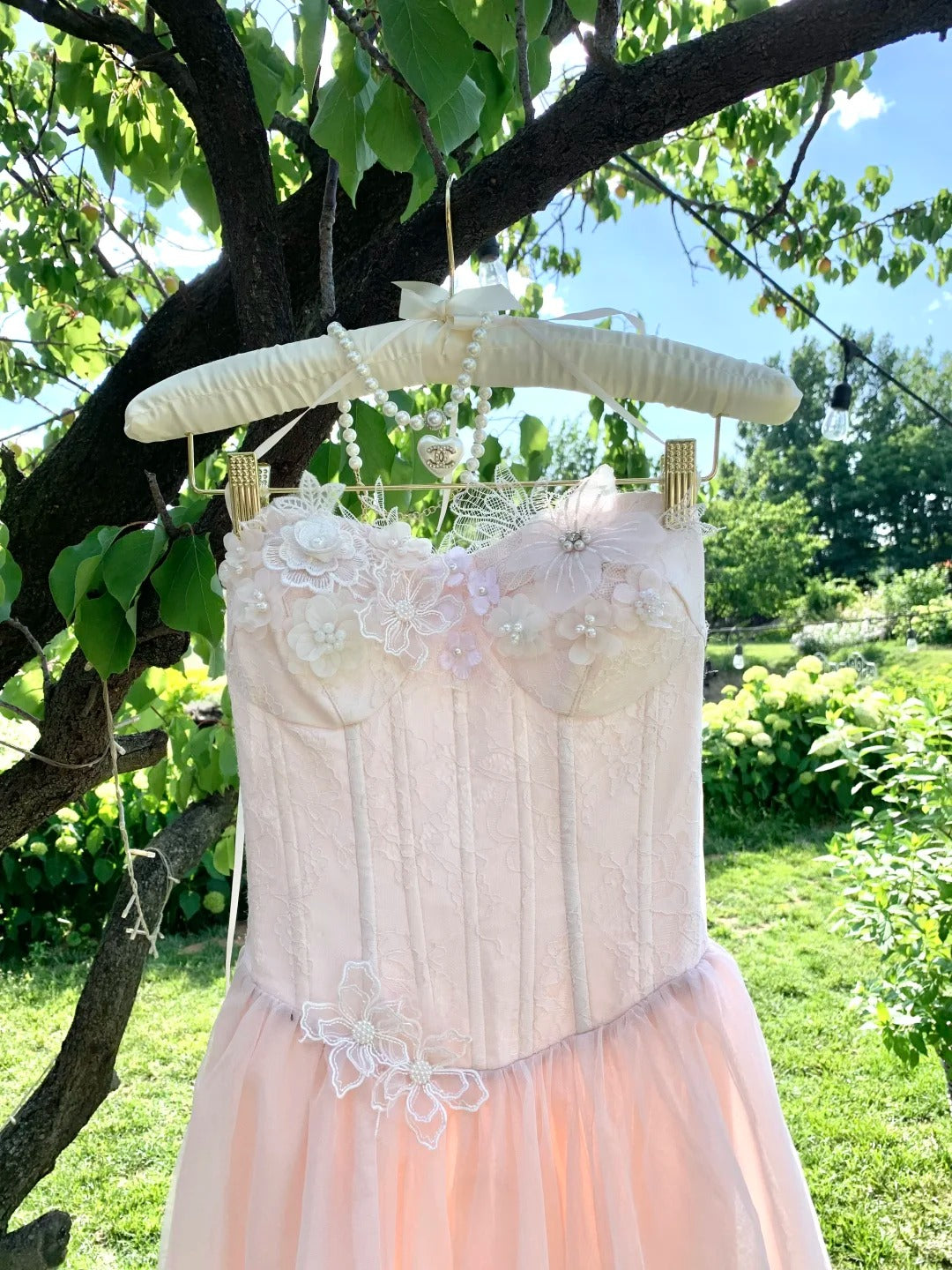 Rosa süßes kurzes Blumen-Tüll-Heimkehrkleid Geburtstagspartykleid nv4937