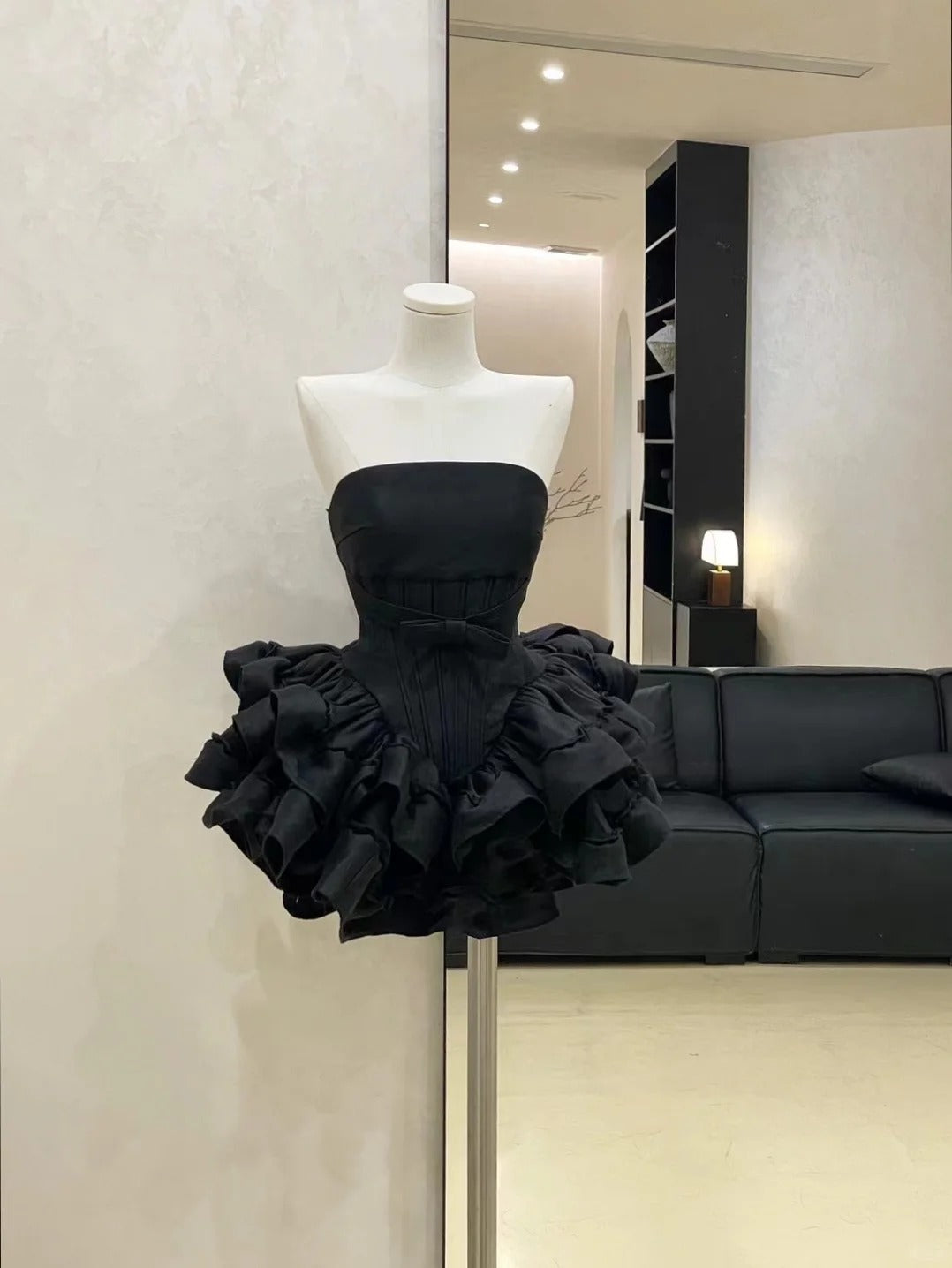 Schwarzes, modisches Homecoming-Kleid, kurzes Tutu, Geburtstagspartykleid, NV4360