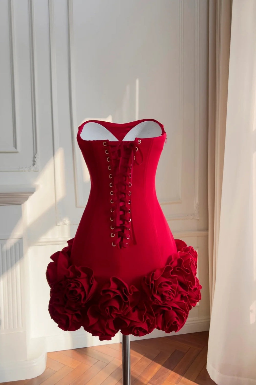NiceVestidos-_NV Robe courte rouge d'anniversaire Tenue de cérémonie NV5942