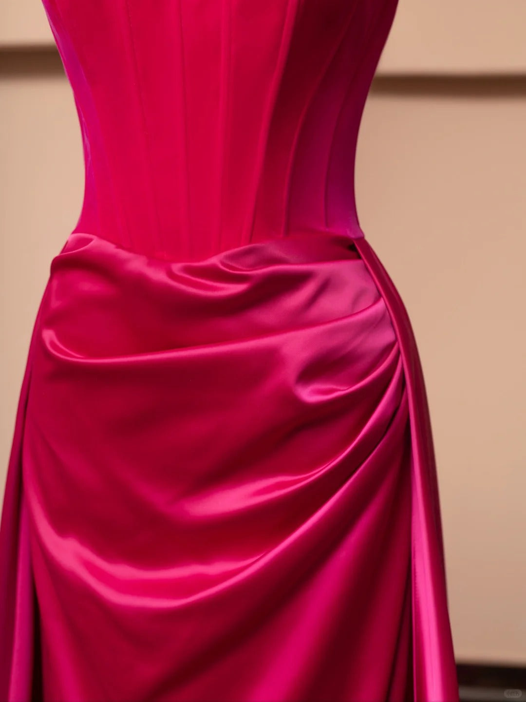 Rosa Elegante Mode Lange Satin Ballkleid Abendkleid Partykleid nv4734