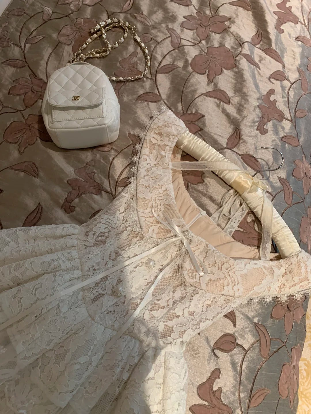 Robe de soirée courte en dentelle rose, tenue de fête d'anniversaire, nv4936
