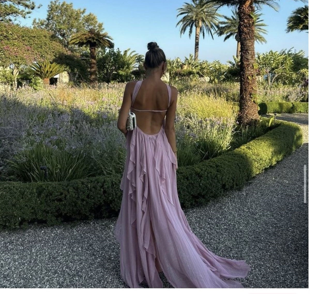 Pink Ocean Goddess Chiffon Langes Ballkleid Abendkleid Partykleid nv4762