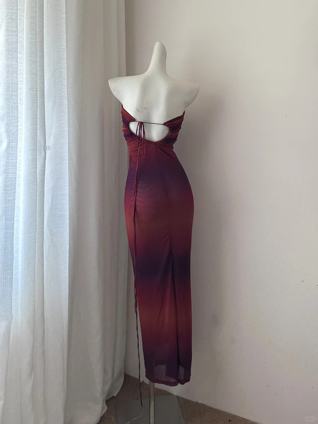 NiceVestidos-Herbstdämmerung, modisches, farbverlaufendes Tube-Top, langes Tüll-Ballkleid Nv5613