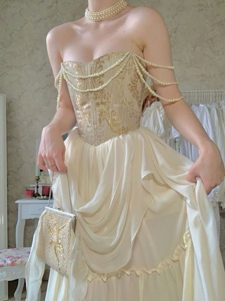 Champagner Gold Vintage Elegante Prinzessin Perlen Lange Ballkleid Abendkleid Partykleid nv2598
