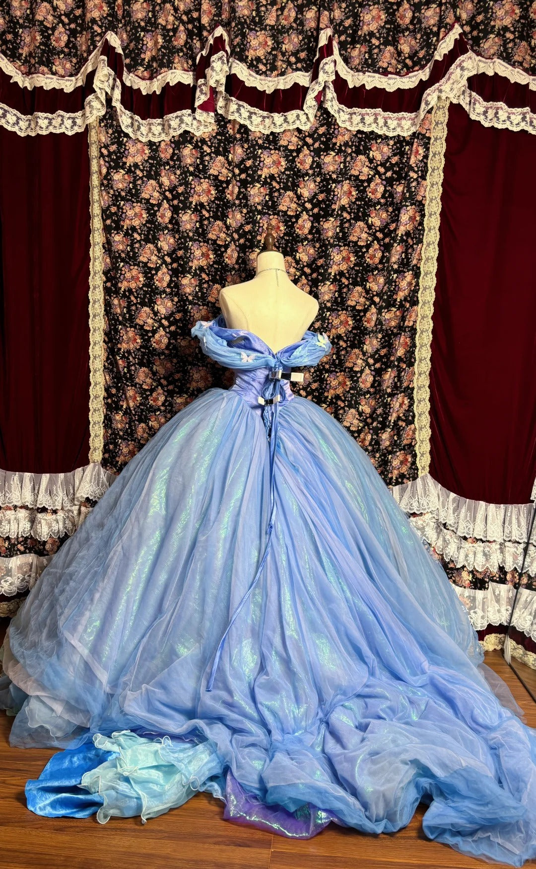 Blue Princess Elegant and Exquisite Long Floor-length Ball Gown Evening Gown Cinderella nv4178