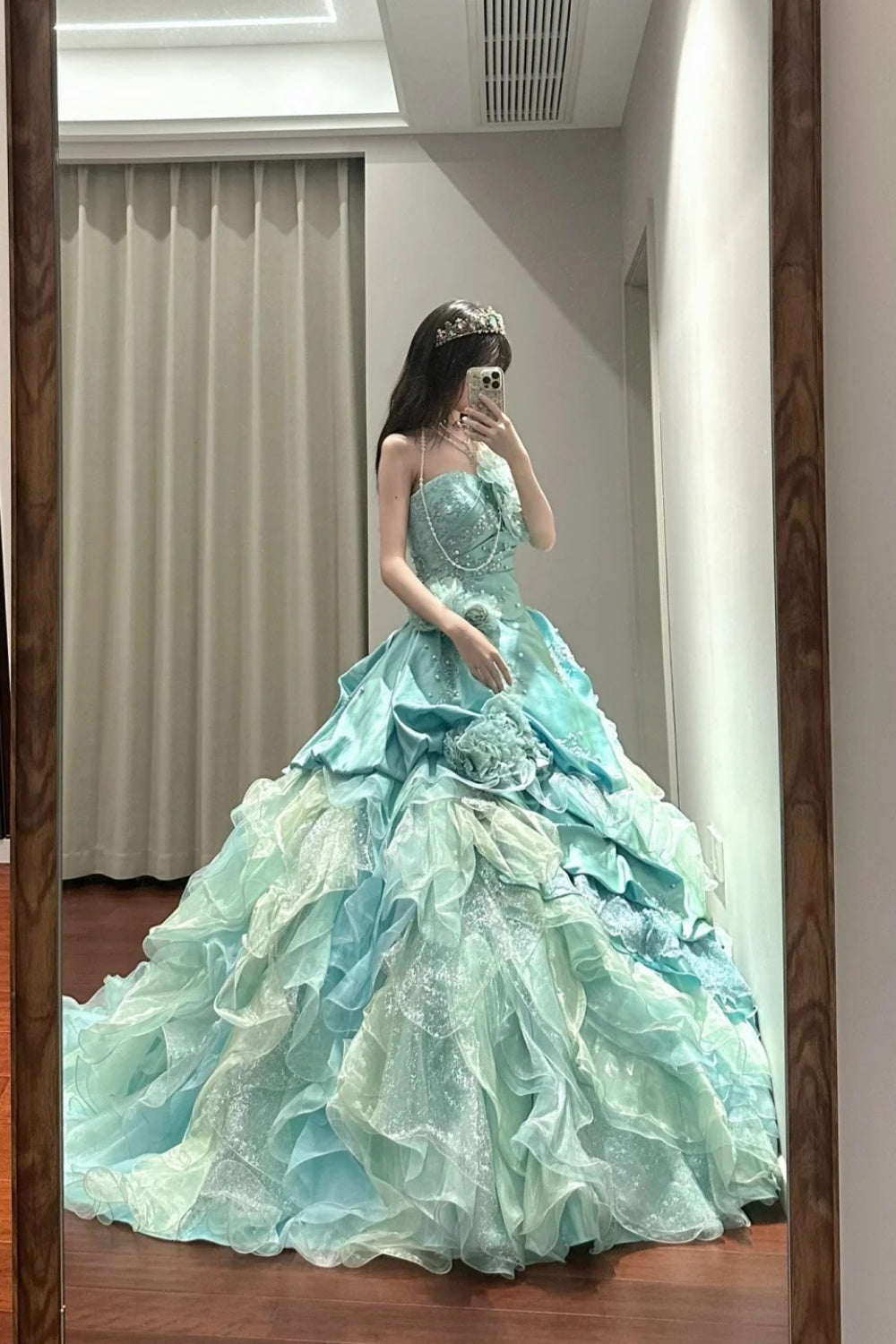 Blaues langes Ballkleid NV6717