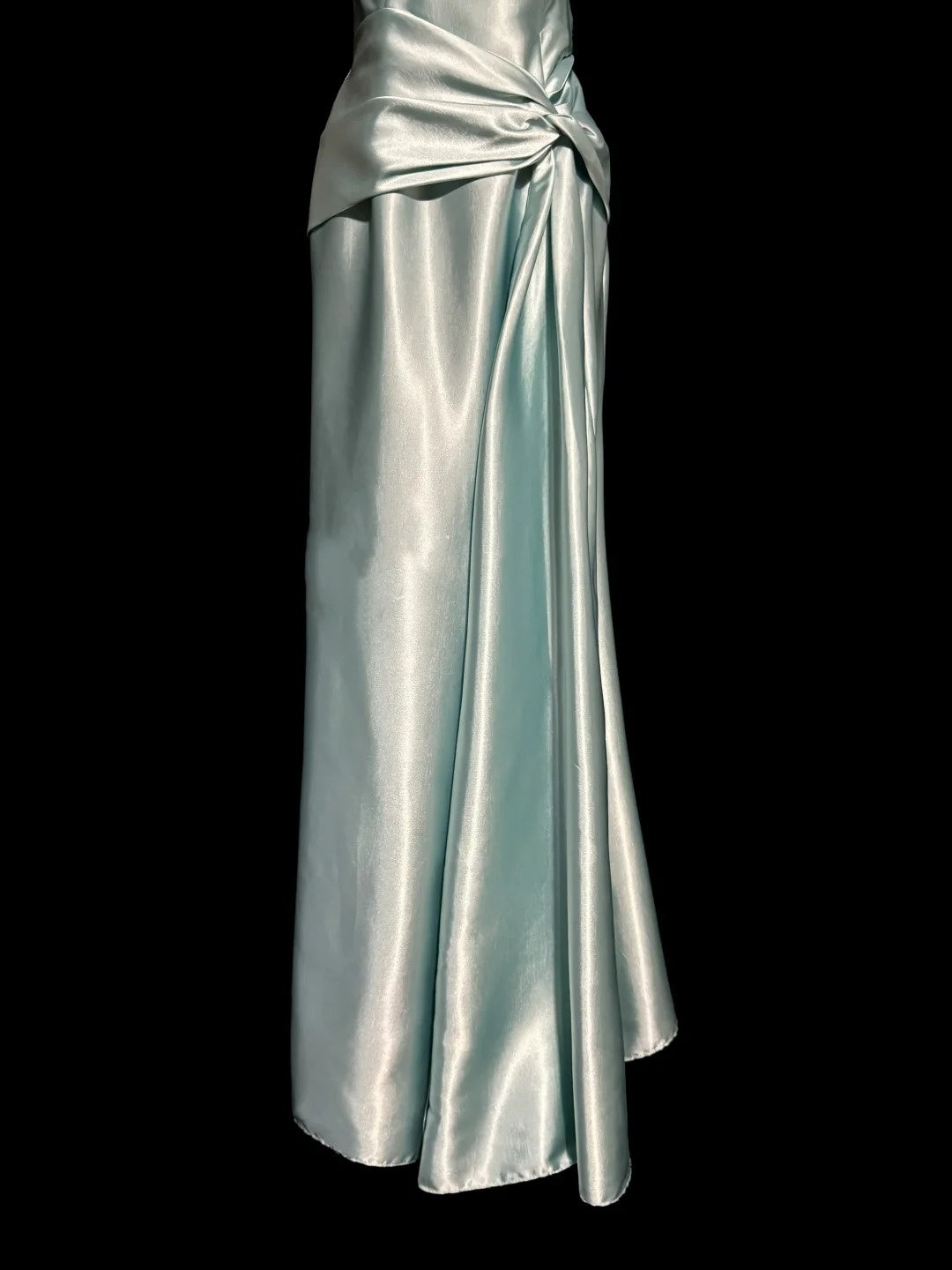 Mintgrünes, schlichtes, elegantes, langes Satin-Ballkleid, Abendkleid, Partykleid, NV4119