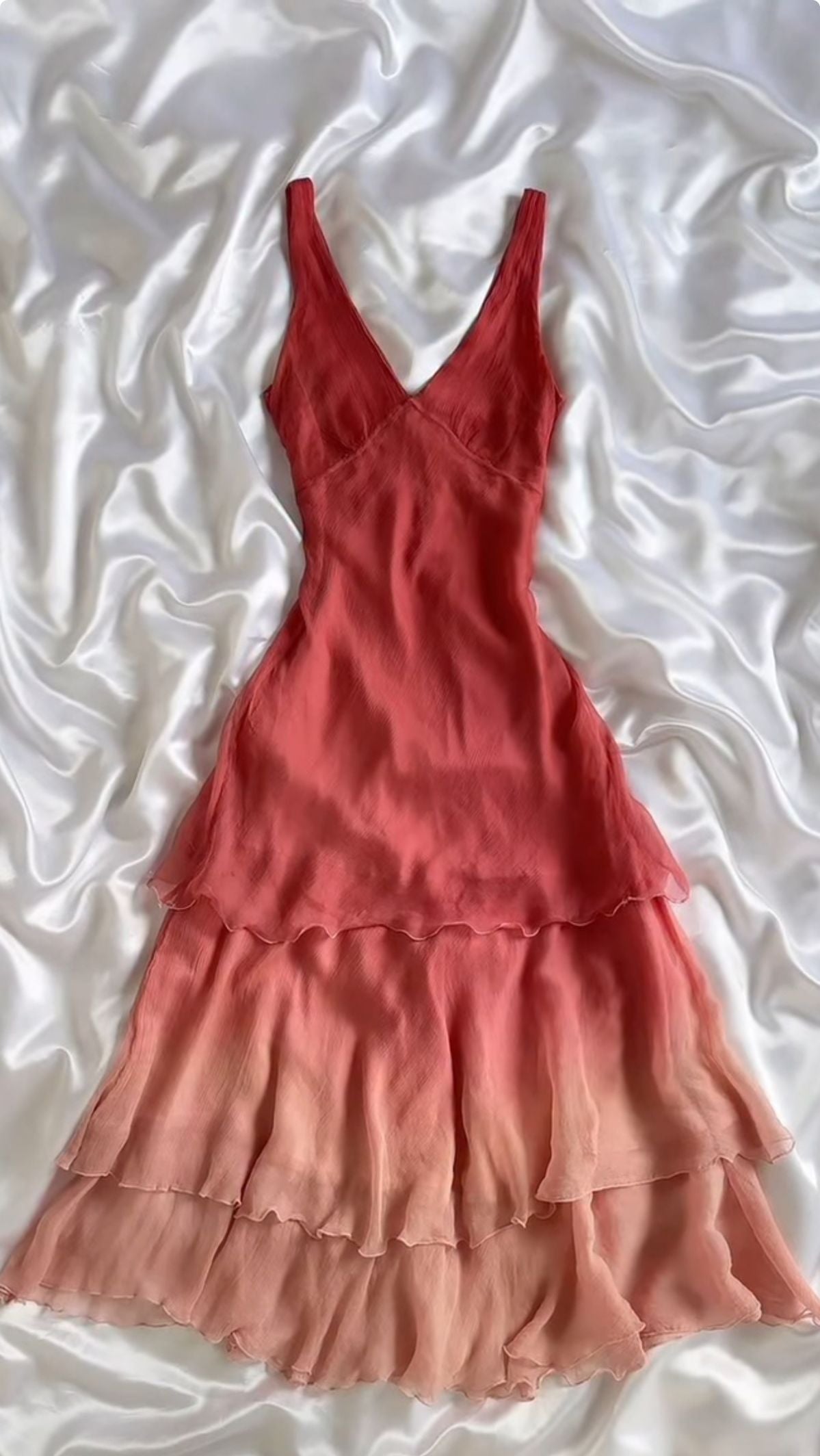 NiceVestidos - Robe de soirée unique de fée dégradée rouge et rose nv5458