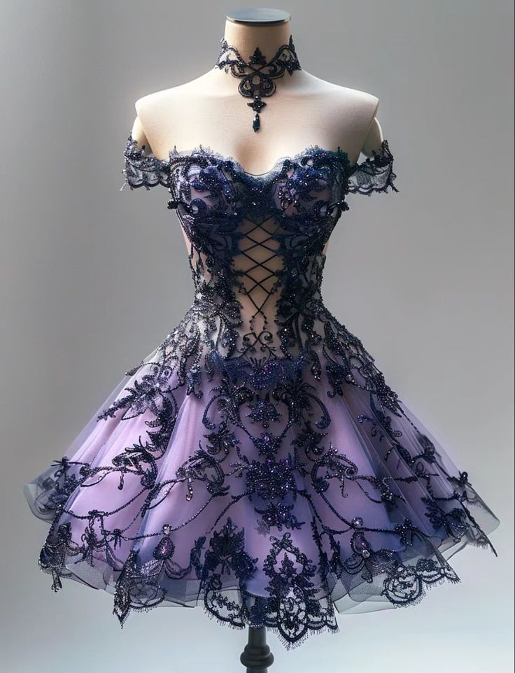 Wunderschönes, exquisites, langes, mit Perlen besetztes Spitzenkleid aus Tüll in Lila, Ballkleid, Abendkleid, Geburtstagskleid, Partykleid nv3365