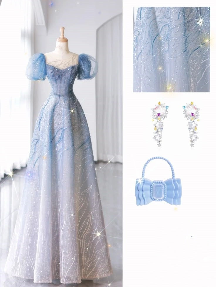 Hellblau glänzend elegant herzförmiger Ausschnitt exquisite Perlen Kurzarm lange Tüll Ballkleid Abendkleid Abschlusskleid nv3785