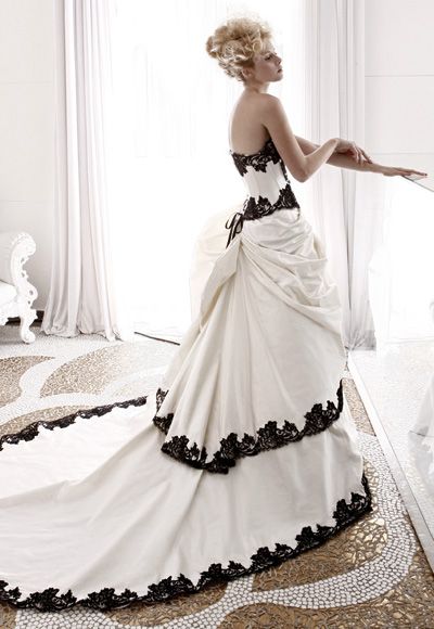 Weiß Schwarz Spitze Rohr Perlen Elegante Lange Ballkleid Abendkleid Brautkleid mit Handschuhen nv2914