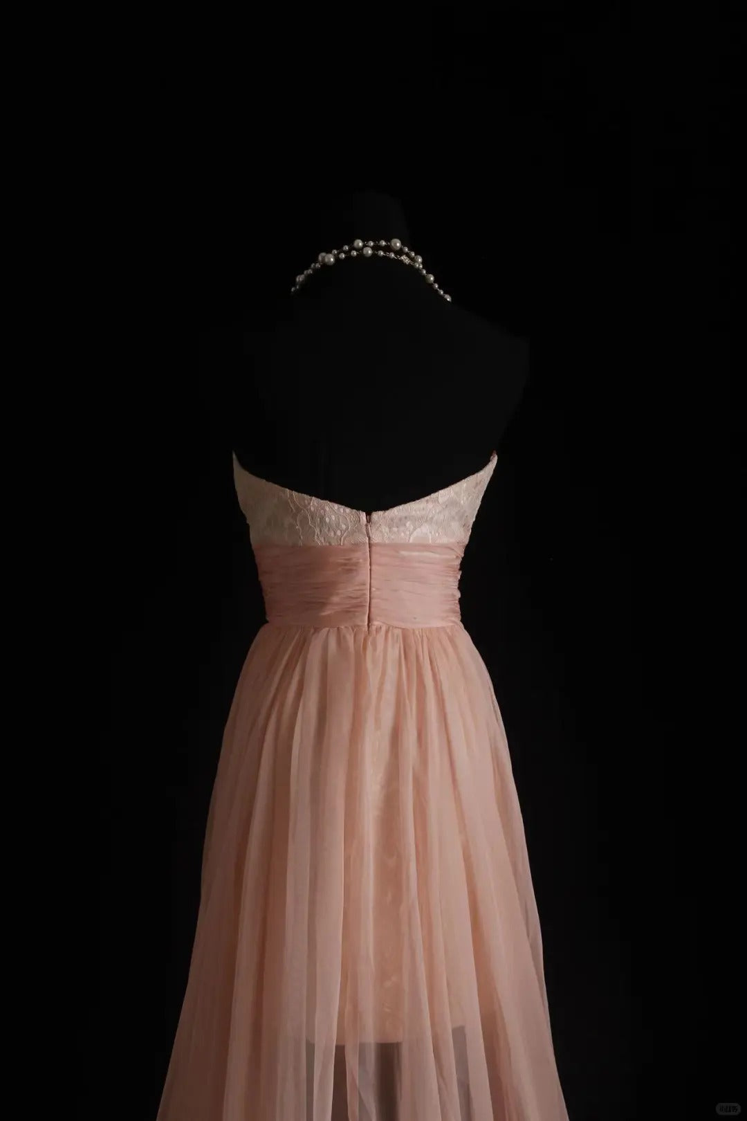 Rosa Spitzen-Tube-Top, vorne kurz, hinten lang, Ballkleid, Abendkleid, Homecoming-Kleid, Geburtstagskleid, NV4789