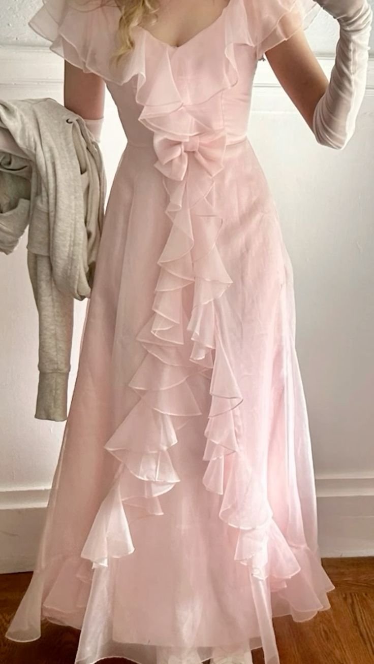 Pink sweet cute long Chiffon prom dress evening dress Christmas holiday party dress nv3065