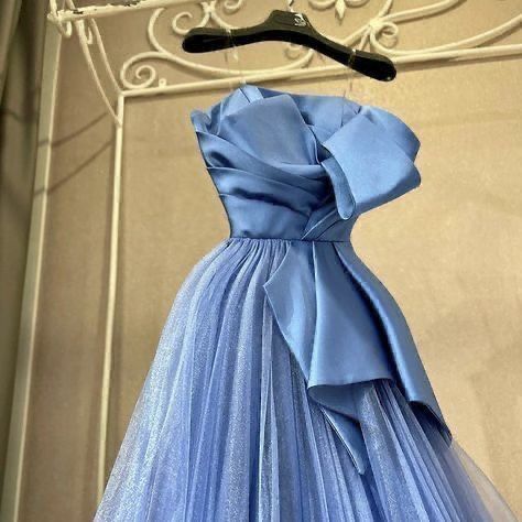 Blaues Spaghettiträger-Stil, elegantes langes Satin-Tüll-Ballkleid, Abendkleid, Partykleid, NV3026
