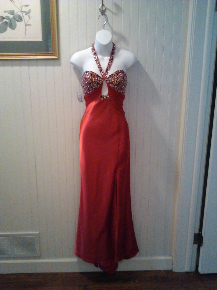 Rotes schönes, elegantes, exquisites, mit Perlen und Pailletten besetztes Hosenträger-Langsatin-Ballkleid-Abendkleid-Partykleid NV3638