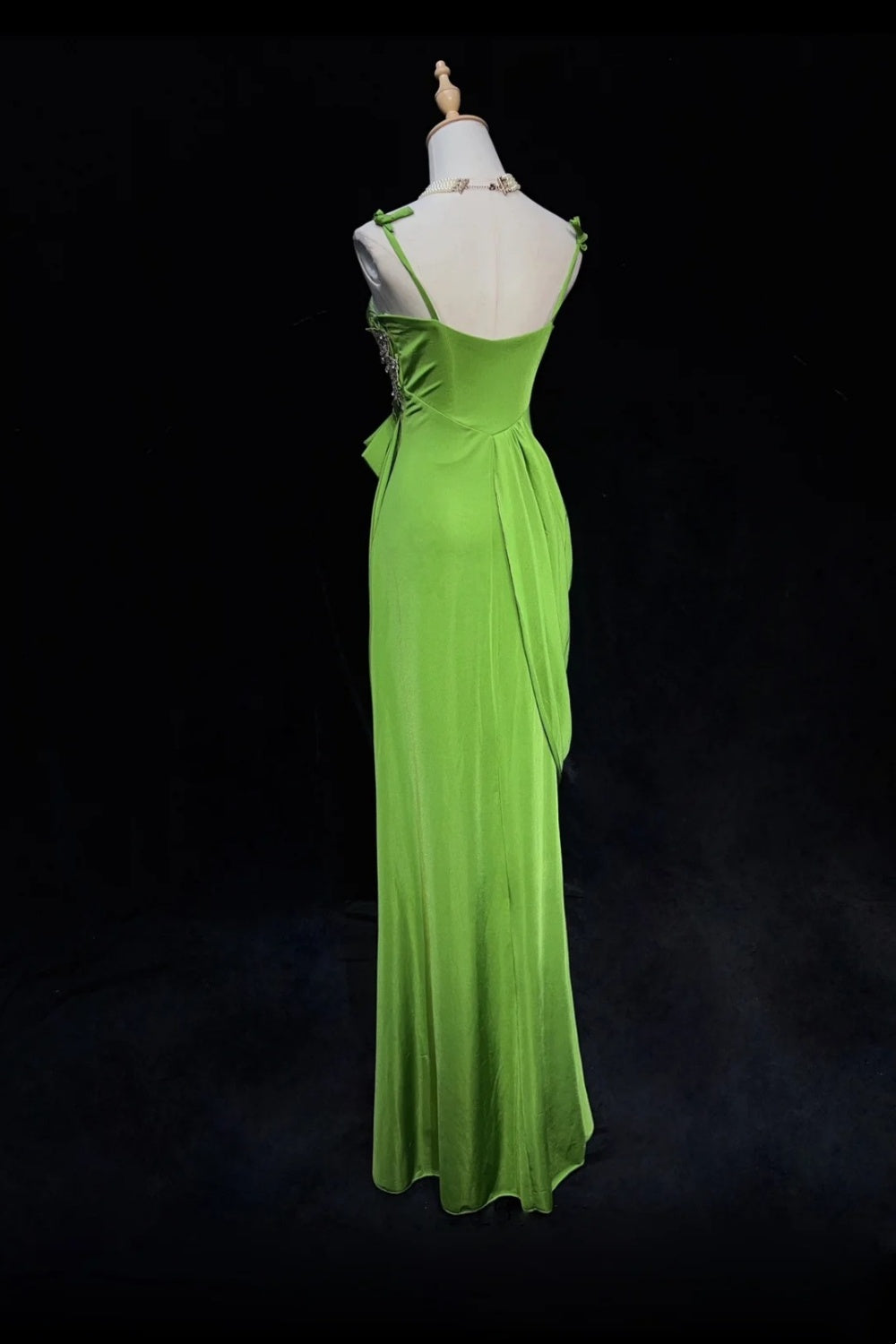 Green Olive-Colored Long Dress NV6864