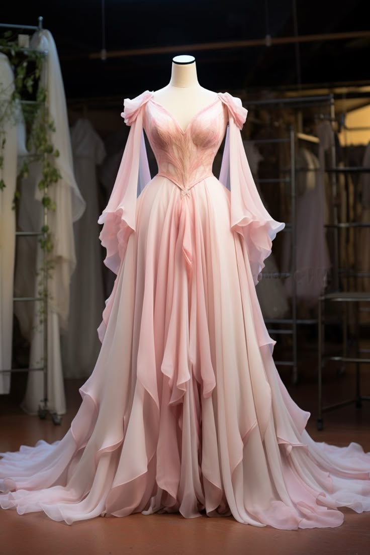 Rosa Mode Elegante A-linie Lange Tüll Bodenlangen Abendkleid Ballkleid Brautkleid nv3837