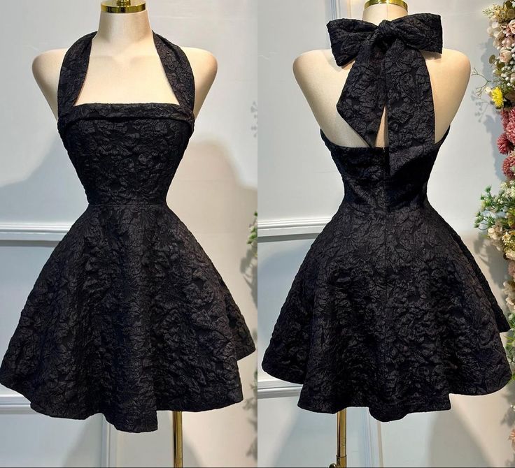 Schwarzes, modisches, kurzes Kleid für den Schulanfang, Partykleid, nv4899