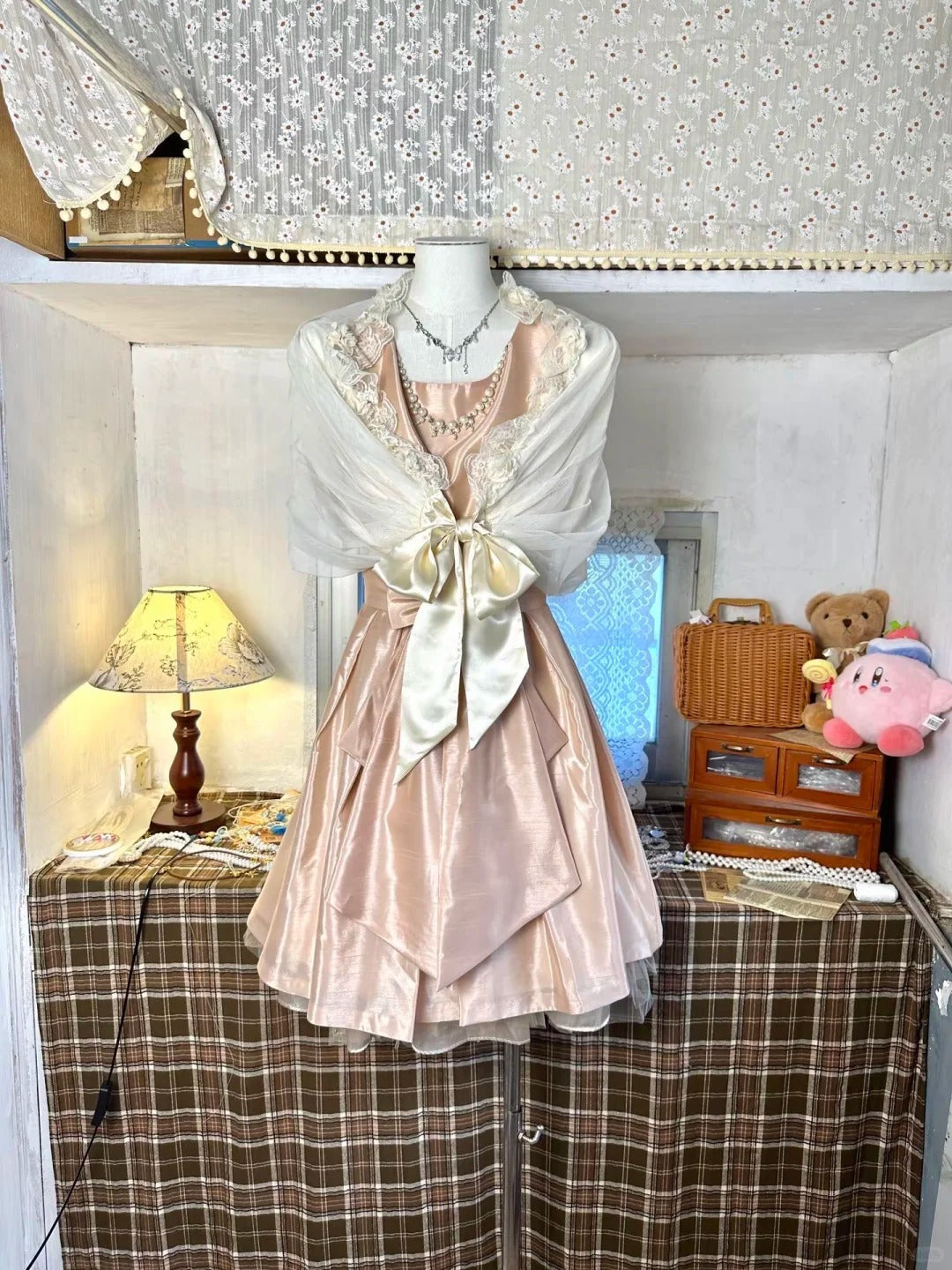 Robe de soirée courte en satin rose clair, élégante et rétro, robe d'anniversaire nv5163