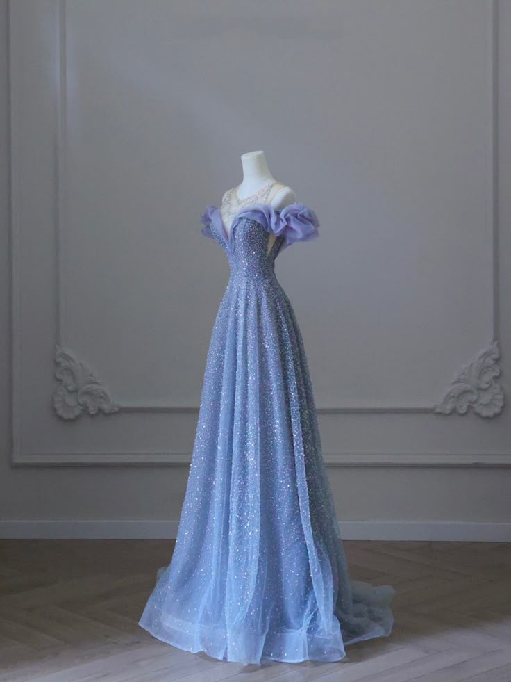 Hellviolett Glänzend Elegant Herzförmiger Ausschnitt Lang Tüll Pailletten Ballkleid Abendkleid Partykleid nv3782