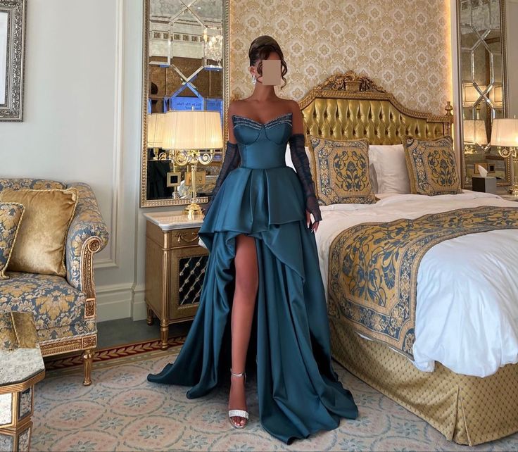 Blaues, spezielles Farbton, modisches und elegantes langes Ballkleid-Abendkleid, NV2976