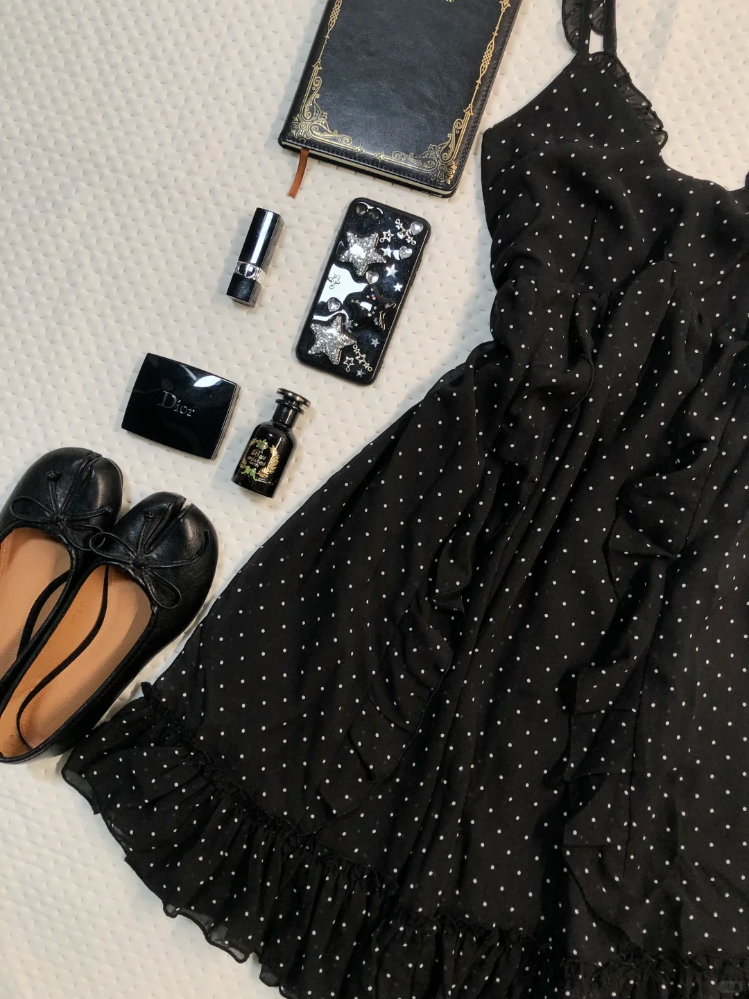 Black White Polka Dot Spaghetti Strap Short Homecoming Dress V Neck Ruffle Chiffon Vintage Cocktail Gown NV6921