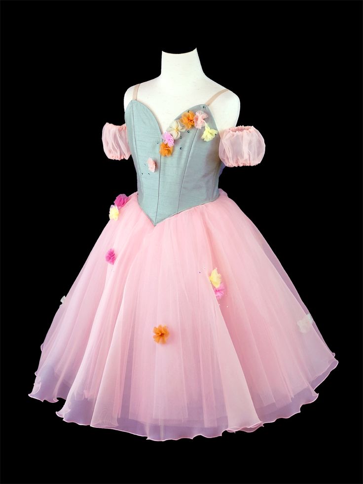 Robe de soirée courte en tulle à fleurs rose et bleu, robe de bal féerique, robe de bal nv4454
