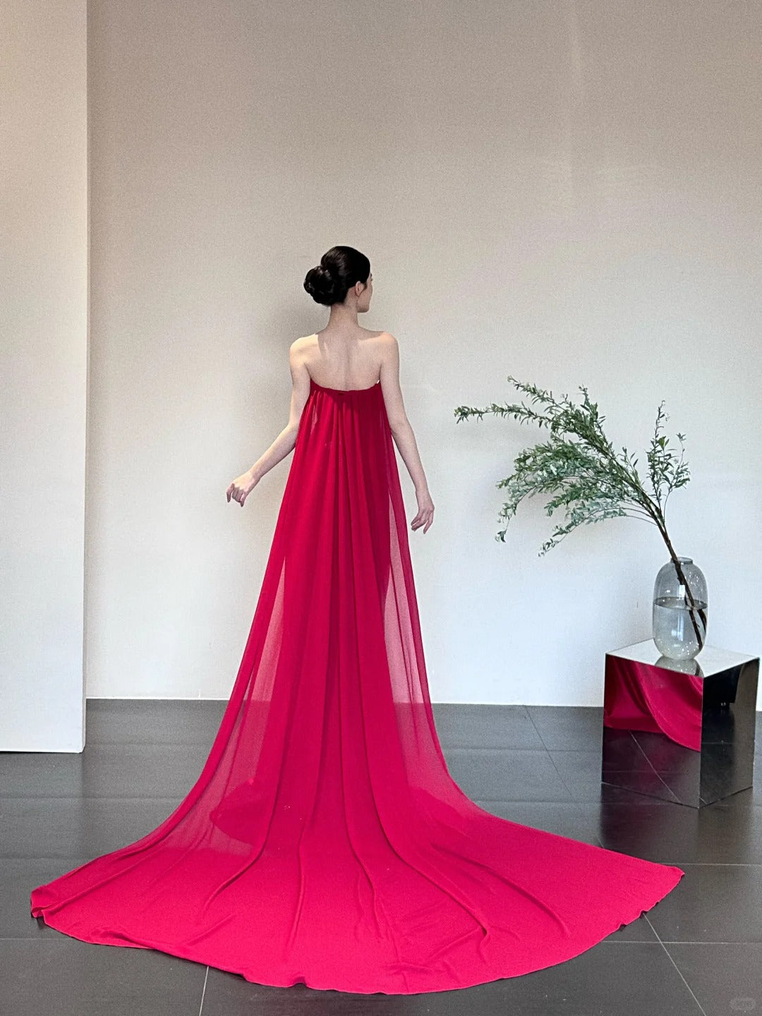 Robe de soirée sirène longue en satin rouge, élégante et élégante, à la mode, longueur au sol, robe de mariée nv4057