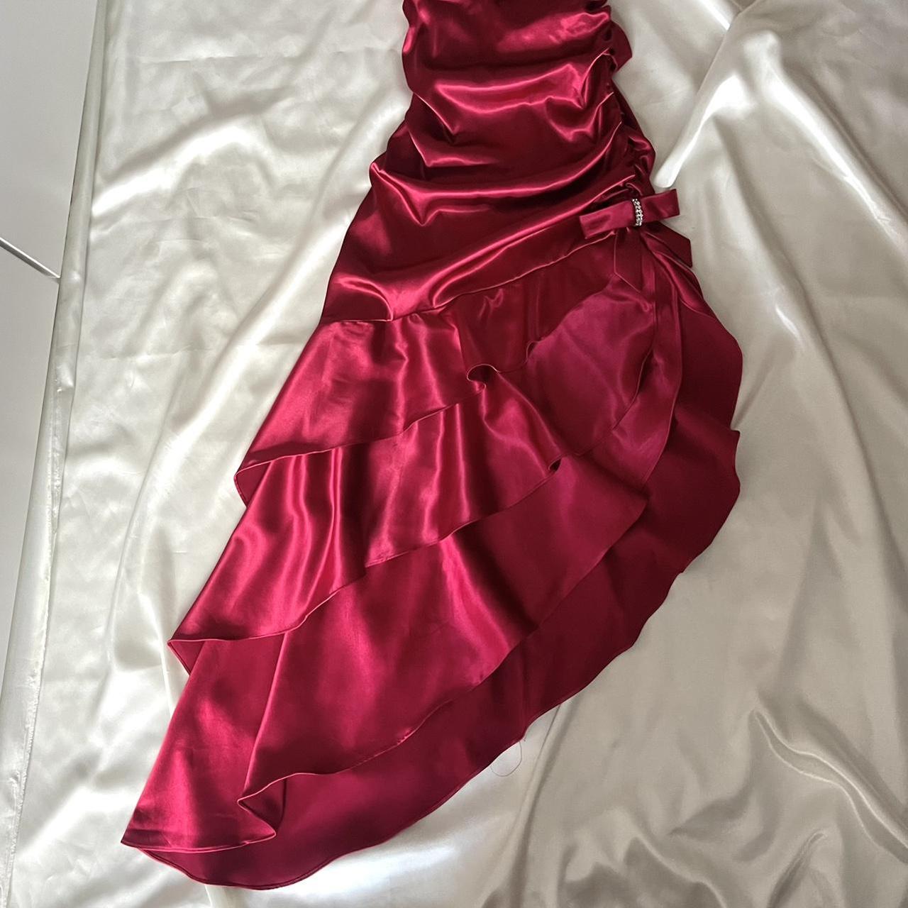 ❤️ Funkelndes rotes Retro-Kleid mit Neckholder-Ausschnitt, kurzes asymmetrisches Rüschenkleid, Heimkehrkleid, Geburtstagspartykleid, NV5386