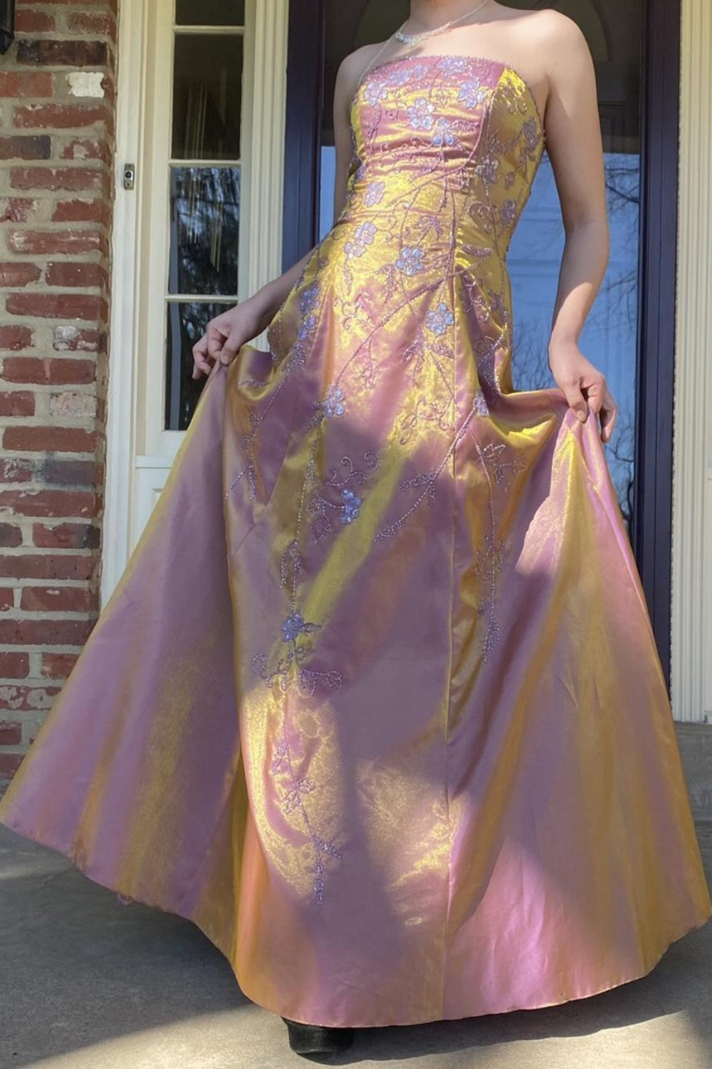 NiceVestidos-Robe de bal longue en satin rose à perles, robe de fée vintage Y2K NV5442