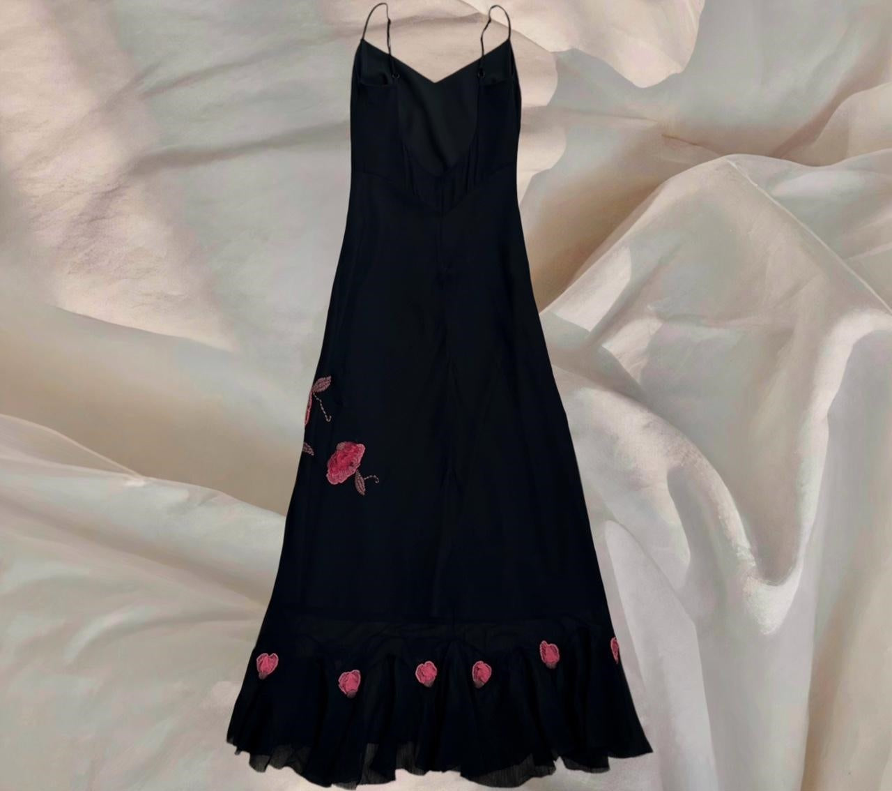 Robe de soirée asymétrique mi-longue à fleurs rouges et noires, magnifique robe de bal, robe de soirée, nv4576