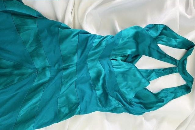 Blaues Vintage-Feen-Kurzes Satin-Heimkehrkleid, Partykleid, Geburtstagskleid, Ballkleid, nv4541