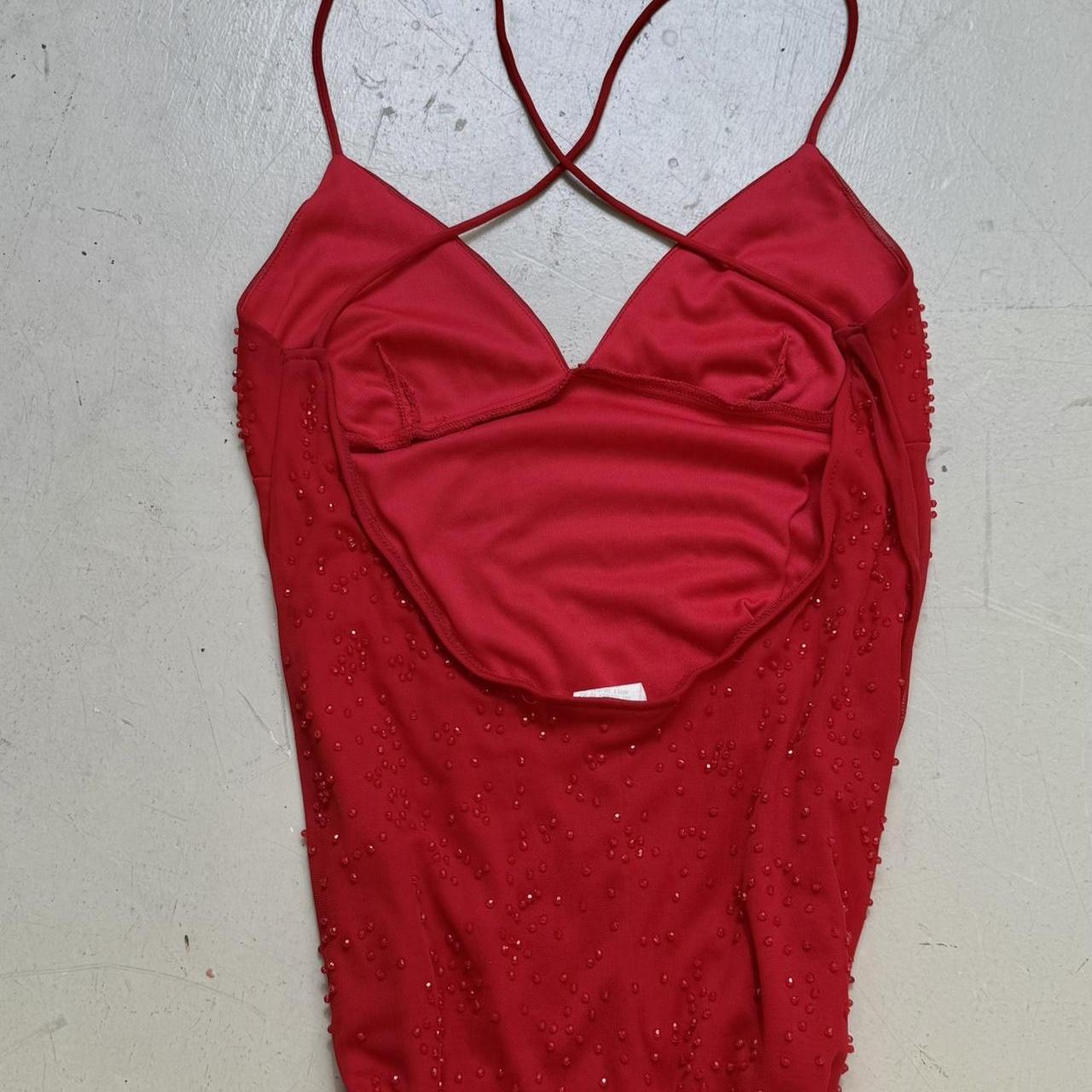 NiceVestidos-- Red fairy exquisite beaded mid-length chiffon prom dress NV5679