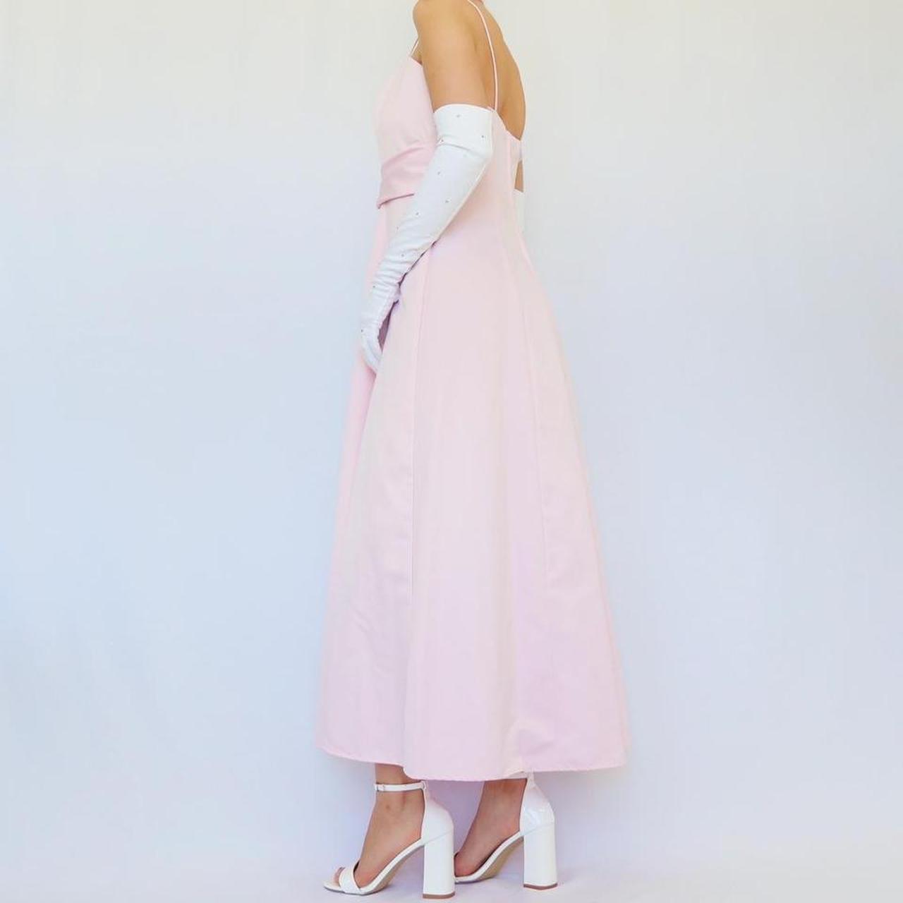 NiceVestidos-Langes Abendkleid aus Vintage-Rosa-Satin Nv5636