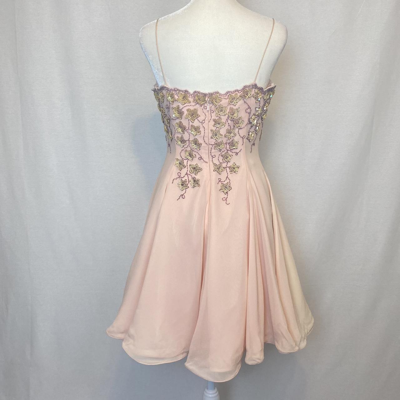 Hellrosa glänzend süß elegant zart floral Perlen Pailletten kurzes Chiffon Ballkleid Abendkleid Partykleid Homecoming Kleid Ballkleid nv3828