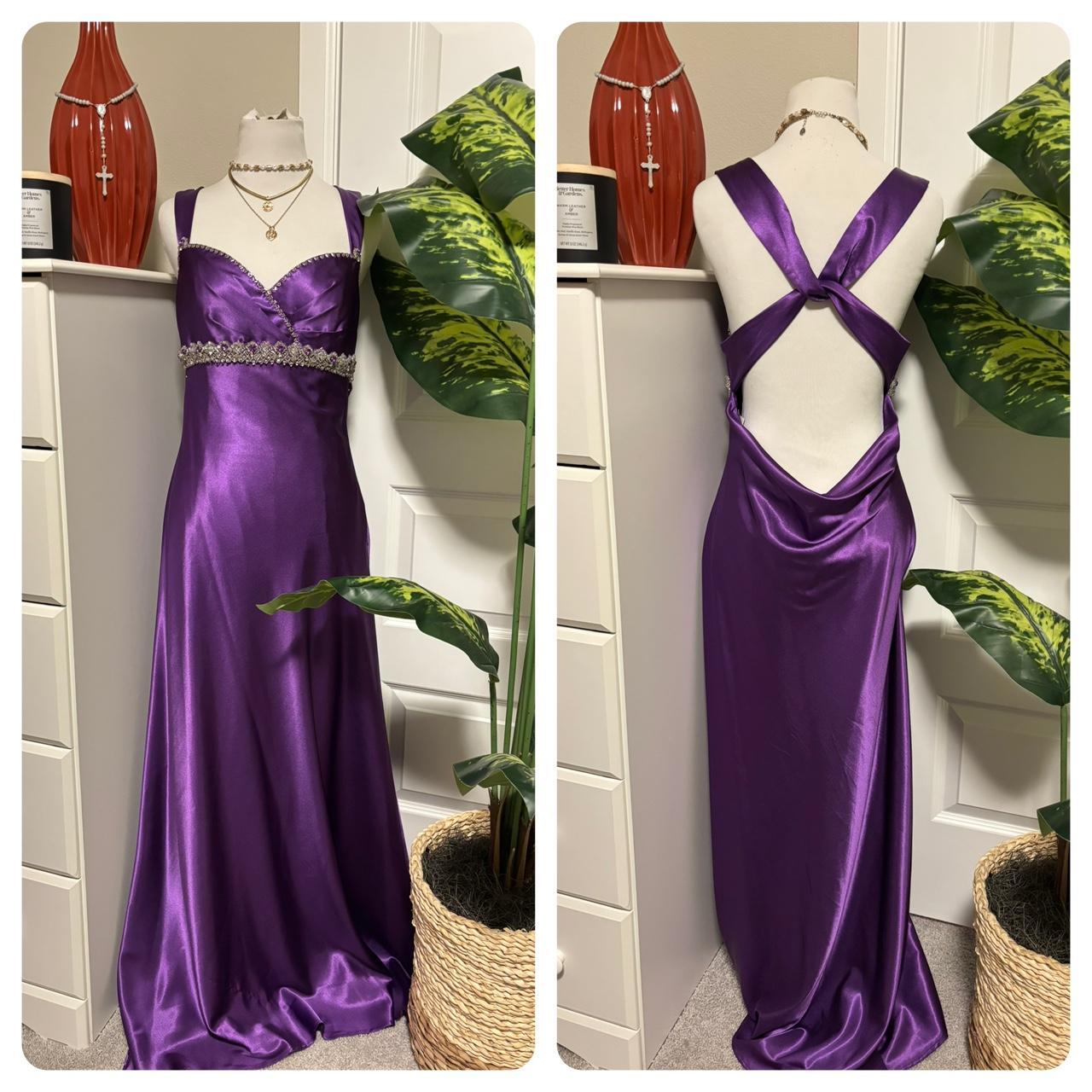 Lila Vintage-Mode exquisite Perlen lange Satin bodenlangen Ballkleid, Abendkleid, Partykleid nv3704