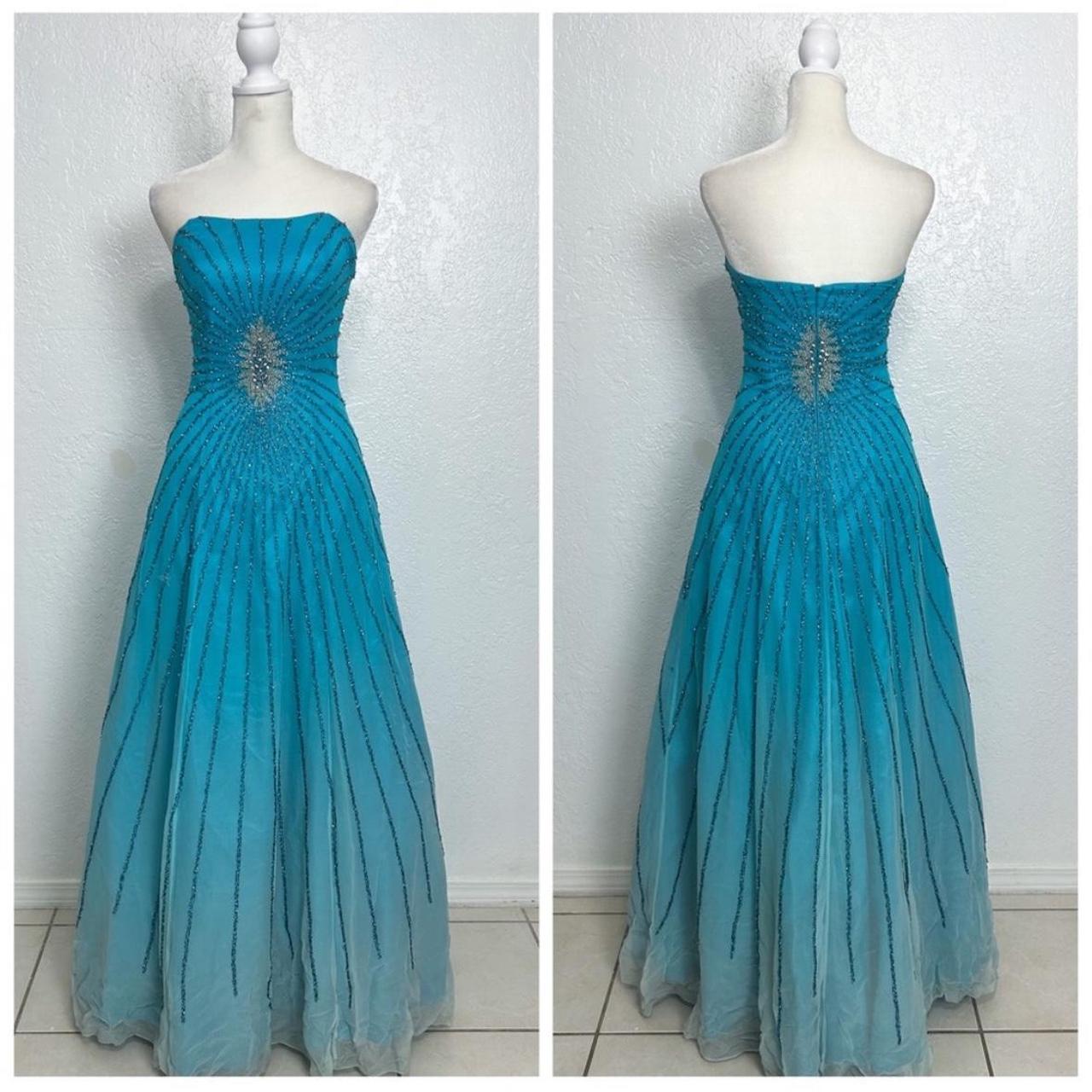 Blaues wunderschönes glänzendes exquisites Perlenkleid, elegant, lang, stilvoll, Satin-Chiffon, formelles Ballkleid, Abendkleid, Partykleid, NV3645