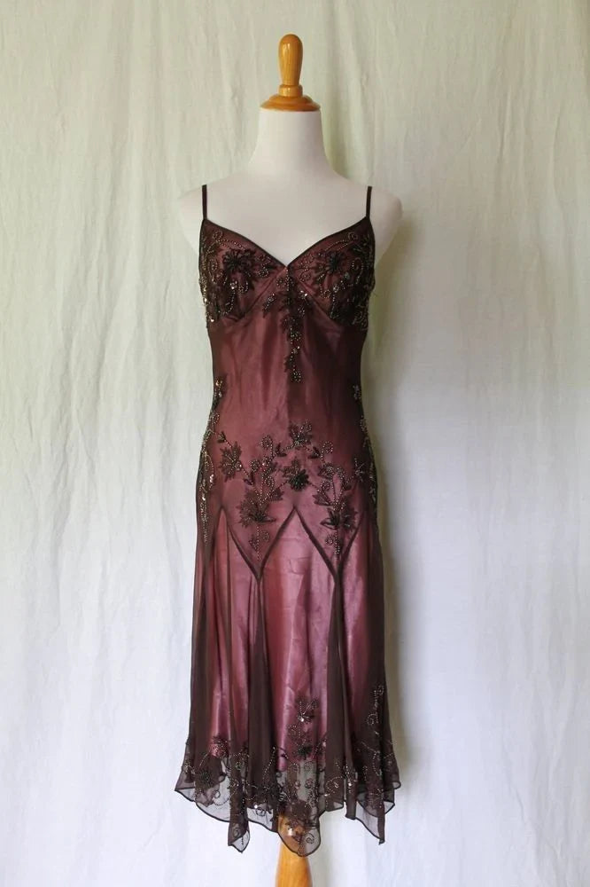 Robe de bal vintage verte en mousseline de soie rose foncé, coupe licou, coupe trapèze, robe de soirée pour 22 ans, nv5374