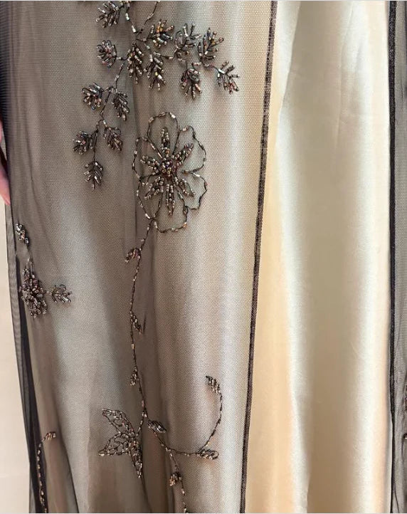 Braun Elegante Mode Exquisite Spaghetti Strap Lange Tüll Ballkleid Abendkleid Partykleid Ballkleid nv3978